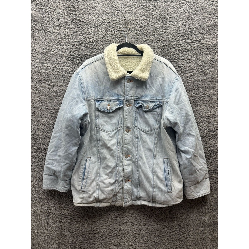 3x1 X Mimi Cuttrell B Reversible Sherpa Oversized Jacket Blue Womens Size M/L